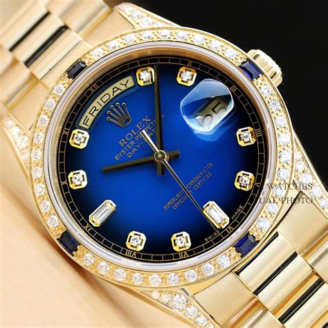 rolex men's president diamond bezel blue face|Rolex presidential 36mm diamond bezel.